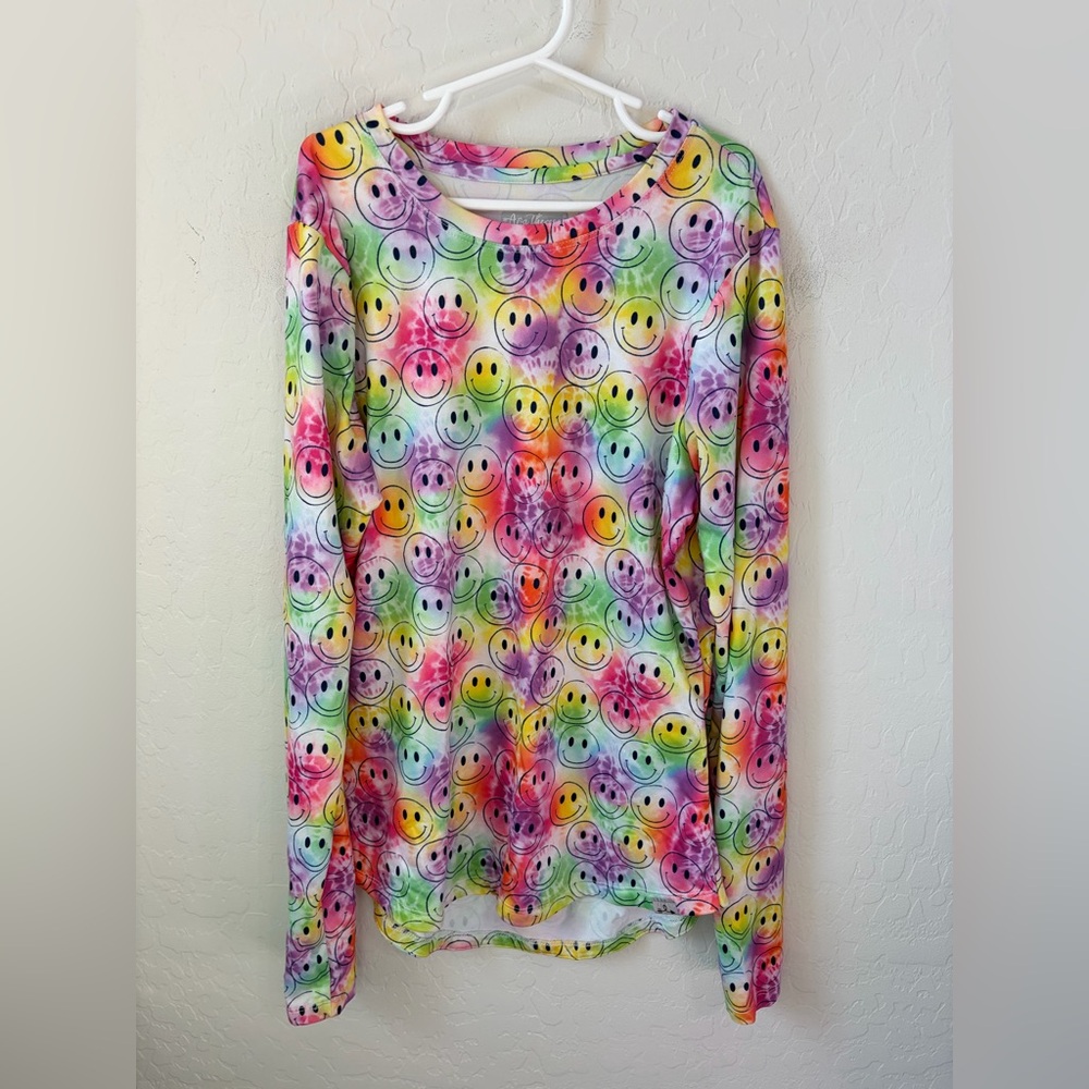 Colorful Smiley Face Long Sleeve Tee